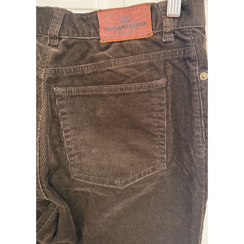 Lauren Jeans Women Petite 8P PM Brown Corduroy Straight Stretch Vintage EUCf - Picture 5 of 8